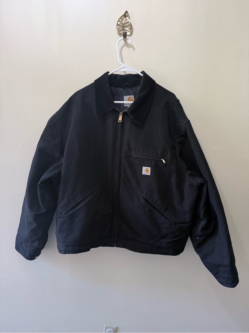 Carhartt J001BLK Detroit Jacket Black Canvas Union Made Workwear Utility 2XL